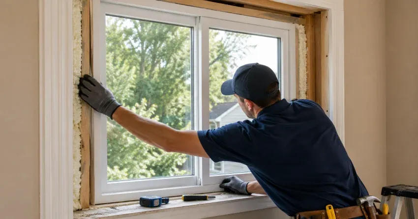 close-up of Low-E glass coating on an insulated window Courtice