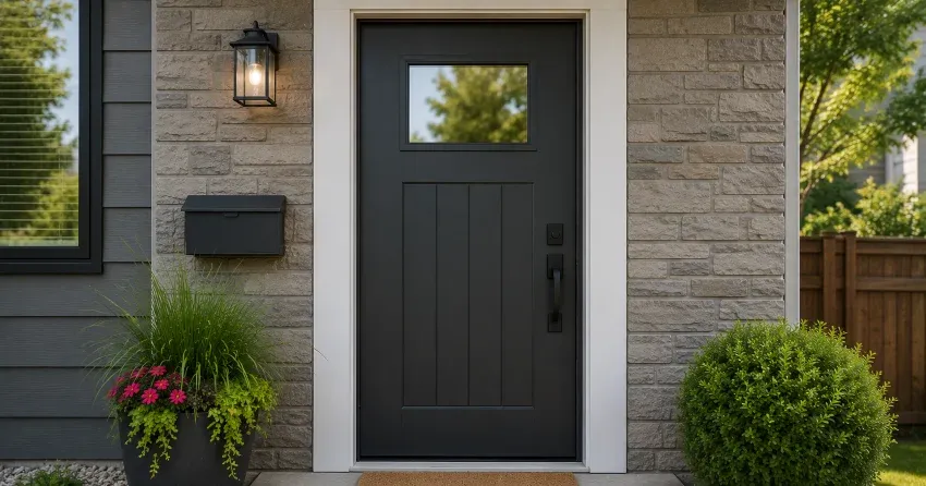 emergency door replacement Courtice installation in progress
