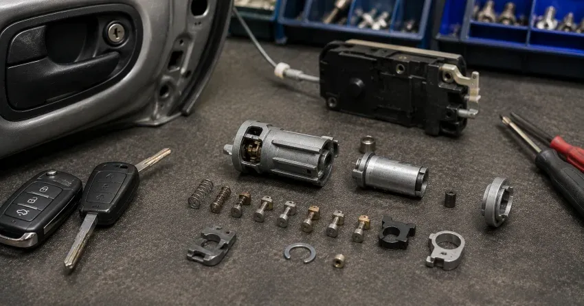 technician testing a car key fob during Car Lock Repair Courtice