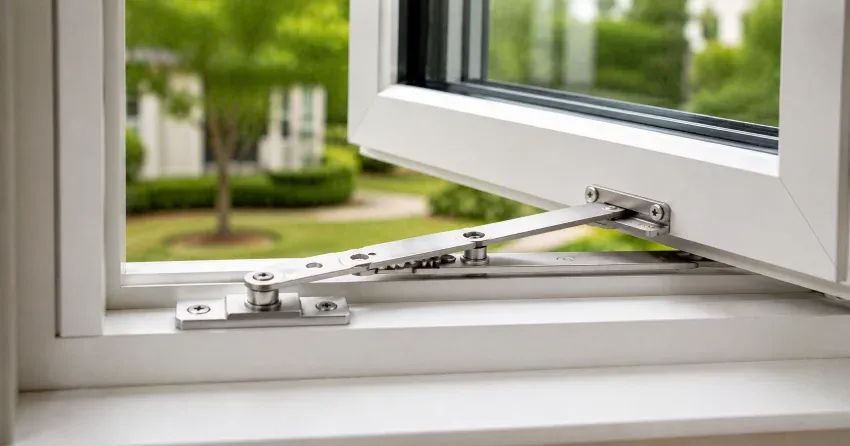 technician replacing casement window hinge in Courtice
