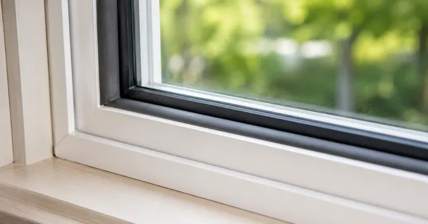 technician inspecting window weatherstripping for drafty window repair Courtice